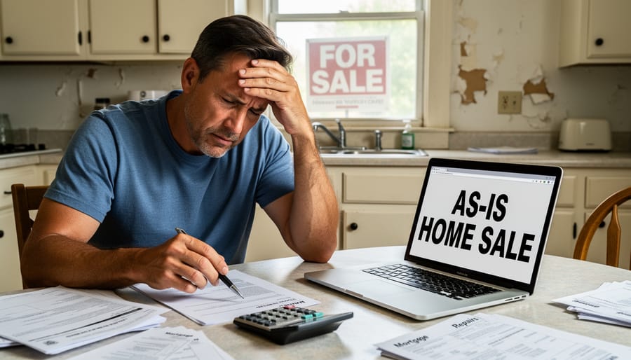 Woman looking stressed while working on laptop at home